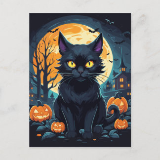 Cartão Postal Creepy Black Cat 2