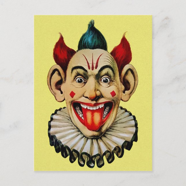 Cartão Postal Creepy Vintage Clown (Frente)