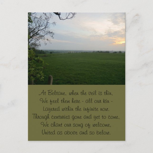 Cartão Postal Crepúsculo Atemporal de Beltane (Frente)