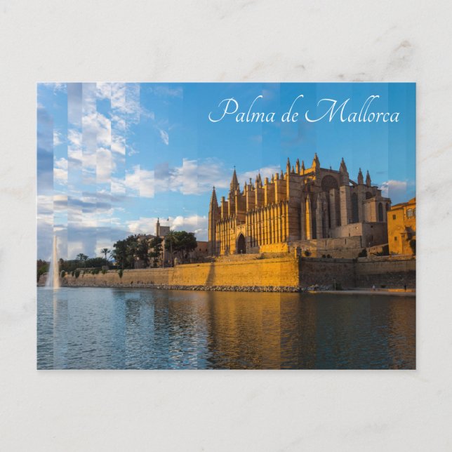 Cartão Postal Crepúsculo na Catedral de Palma de Mallorca (Frente)