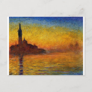 Cartão Postal Crepúsculo, Veneza por Claude Monet