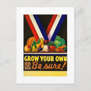 Cartão Postal Cresça O Seu... Segunda Guerra Mundial Vintage