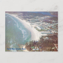 Cartão Postal Crescent Beach, Sarasota Flórida aérea de vintage