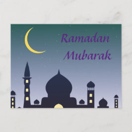 Cartão Postal Crescente Islâmico Ramadan Kareem Jejum Mesquita