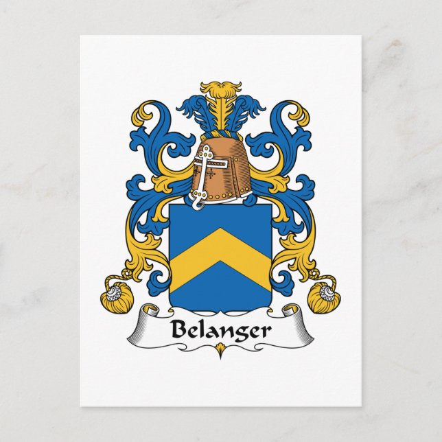 Cartão Postal Crest da Família Belanger (Frente)