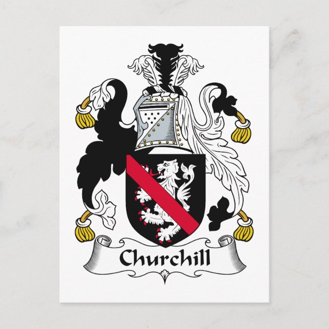 Cartão Postal Crest da Família Churchill (Frente)