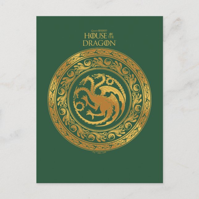 Cartão Postal Crestado Targaryen Dourado (Frente)