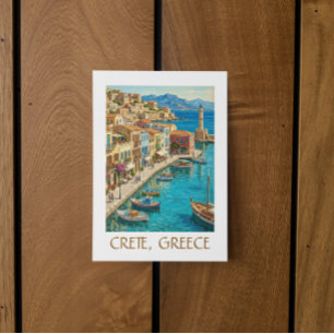 Cartão Postal Creta Vintage Grécia Paisagens de Viagem Mediterrâ