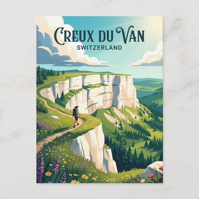 Cartão Postal Creux du Van Suíça (Frente)