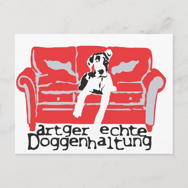 Cartão Postal Criação adequada de Dogue Alemão (Frente)