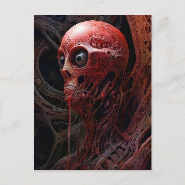 Cartão Postal Criação de alienígenas de Arte de Horror Sci-fi (Frente)