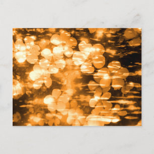 Cartão Postal Criação Floral Laranja Brilhante Alegre