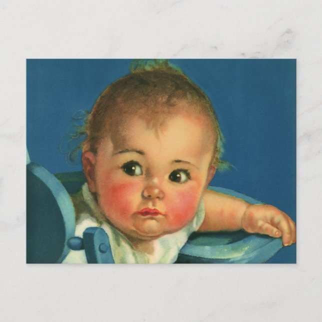 Cartão Postal Criança Antiga, Bebê Menino ou Menina Fofo em Cade (Frente)
