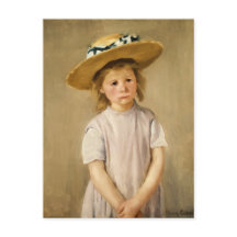 Criança Cassatt em Chapéu de Palha
