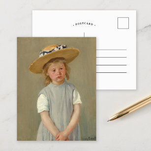 Cartão Postal Criança com chapéu de palha   Mary Cassatt