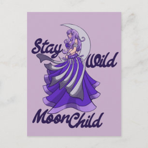 Cartão Postal Criança da Lua Selvagem Deusa da Lua Arte MoonChil