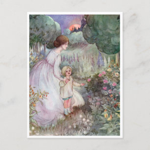 Cartão Postal Criança e Mãe Vintage Anne Anderson