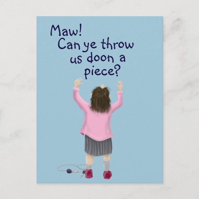 Cartão Postal Criança escocesa de ‘jeely piece’ (Frente)