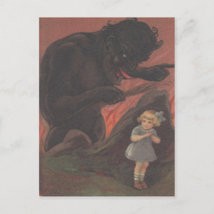 Cartão Postal Criança Escondida De Krampus