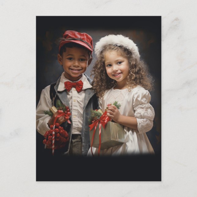 Cartão Postal Crianças adoram Casal (Frente)