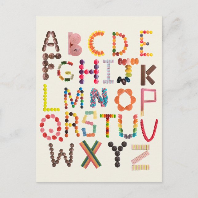 Cartão Postal Crianças Alphabet de volta à escola no Halloween A (Frente)