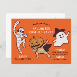 Cartão Postal Crianças Amigáveis Não Muito Assustadores Festa De