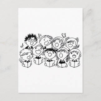Cartão Postal Crianças Cantando Feliz