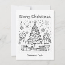 Crianças Coloração Festiva Árvore de Imagem Feliz