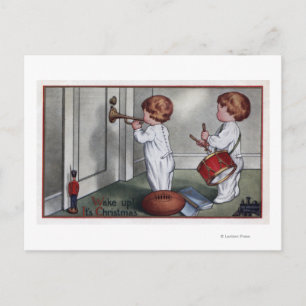 Cartão Postal Crianças com tambor e trompete