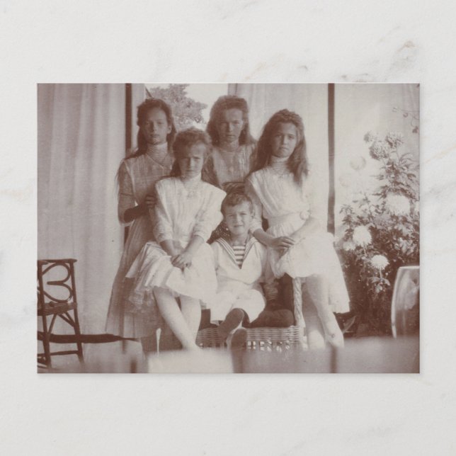 Cartão Postal Crianças czar da Rússia, Romanov, OTMA, Alexis (Frente)