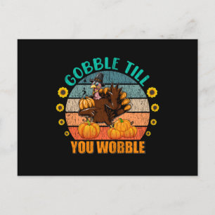 Cartão Postal Crianças da Família Gobble Correspondendo Ação de 