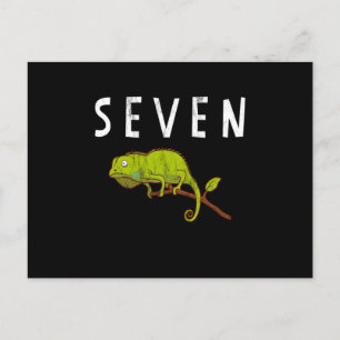 Cartão Postal Crianças de 7 anos Lizard Reptile Festa de anivers