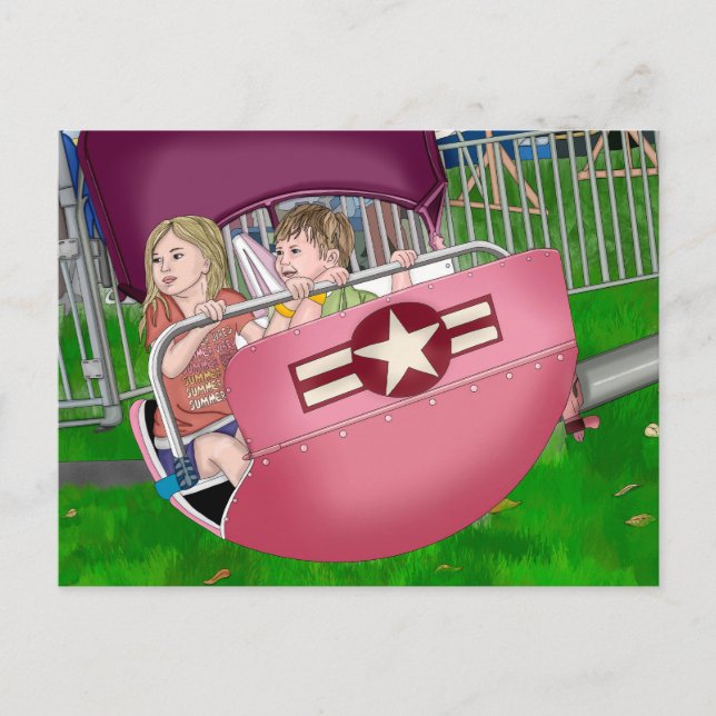 Cartão Postal Crianças de Arte Whimsical no Carnaval (Frente)