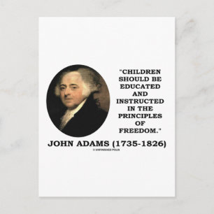 Cartão Postal Crianças de John Adams Instruídas nos Princípios d