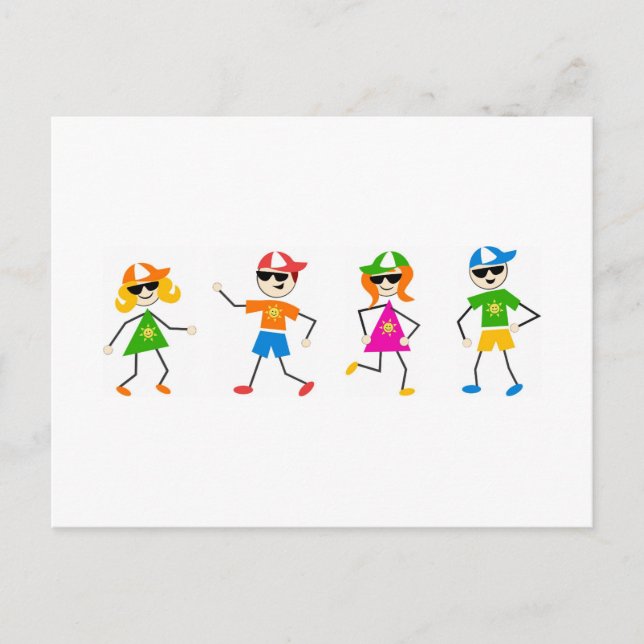 Cartão Postal Crianças de Verão (Frente)