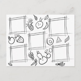 Cartão Postal Crianças Diversão de Fruta Diversão de Desenho