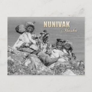Cartão Postal Crianças esquimós em fantasia, Nunivak, Alasca