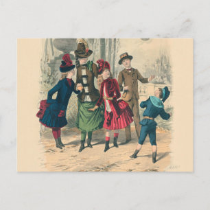 Cartão Postal Crianças Família Antiga Era Vitoriana Criança