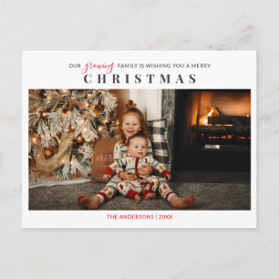 Cartão Postal Crianças Familiares Crescentes Foto Feliz Natal