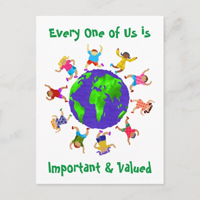 Cartão Postal Crianças importantes e valiosas (Frente)