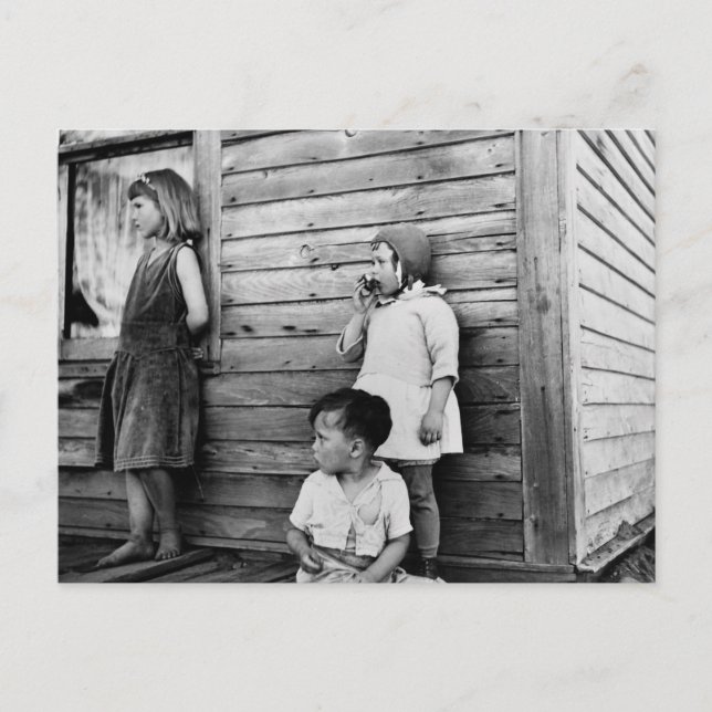 Cartão Postal Crianças na pobreza: 1930 (Frente)