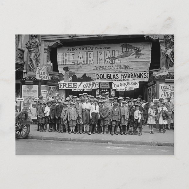 Cartão Postal Crianças no Cinema, 1925 (Frente)