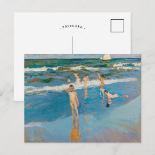 Cartão Postal Crianças no Mar Joaquín Sorolla
