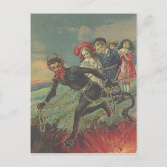 Cartão Postal Crianças sequestradas pelo Krampus (Frente)