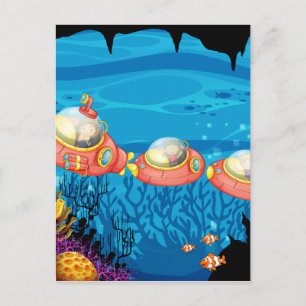 Cartão Postal Crianças submarinas