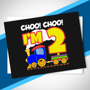 Cartão Postal Crianças Trem Choo Choo 2º Aniversário Choo Choo E
