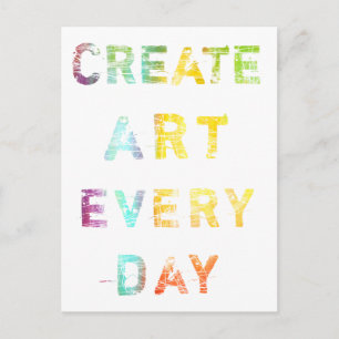 Cartão Postal Criar arte todos os dias