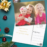 Cartão Postal Criar Cartão-postal Personalizado de Foto Personal<br><div class="desc">Crie seu próprio personalizado, personalizado, belo e elegante roteiro/tipografia em ouro falso, cartão postal fotográfico. Para personalizar, basta adicionar sua foto / família / foto do bebê / foto do bebê / foto do bebê / foto do pets à frente e digitar saudações / nota / texto para a frente...</div>