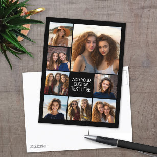 Cartão Postal Criar uma Colagem de Fotos Personalizada com 8 Fot
