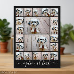 Cartão Postal Criar uma coleção de fotos personalizada - 20 foto<br><div class="desc">Use até 18 fotos quadradas e 2 paisagens/horizontais para criar um presente exclusivo e pessoal. Para obter melhores resultados, recorte suas fotos em quadrados antes de carregar. Este esquema de tendência com um lugar para texto extra ou um monograma inclui linhas limpas e uma grade moderna. Se precisar ajustar as...</div>